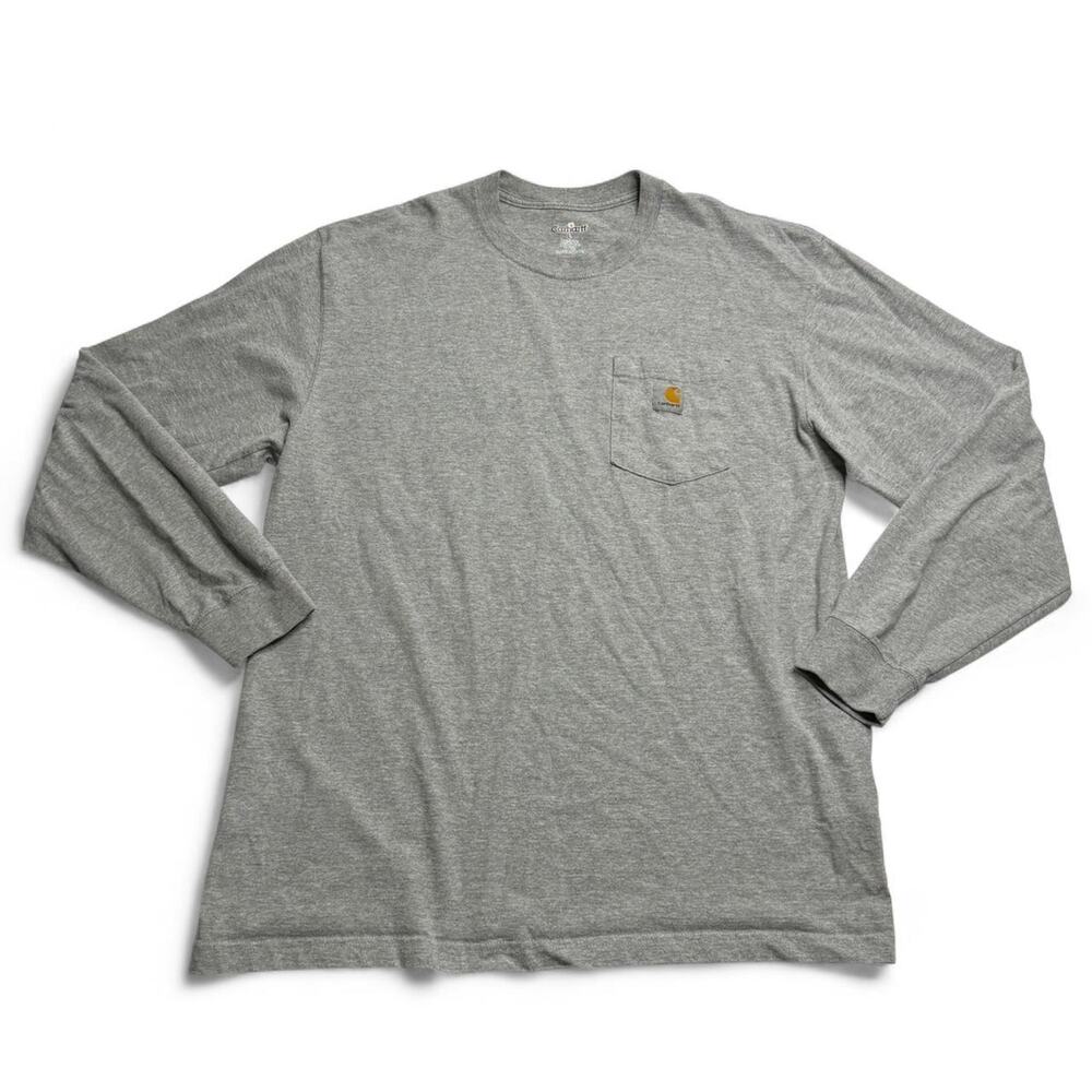 Carhartt Long Sleeve Pocket T Shirt Gray Size Large Workwear Basic